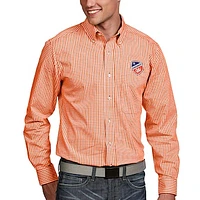 Men's Antigua Orange FC Cincinnati Associate Woven Button-Down Long Sleeve Shirt