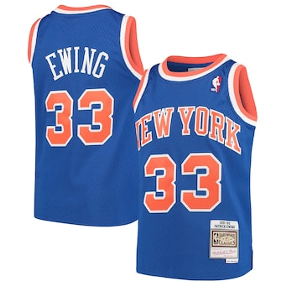 Youth Mitchell & Ness Patrick Ewing Blue New York Knicks Hardwood Classics Swingman Throwback Jersey