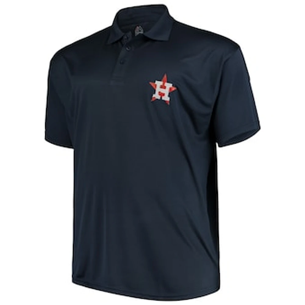 Men's Majestic Navy Houston Astros Big & Tall Solid Birdseye Polo