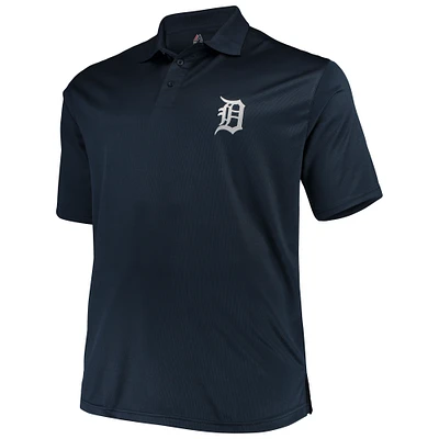 Men's Majestic Navy Detroit Tigers Big & Tall Solid Birdseye Polo