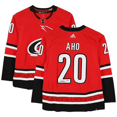 Sebastian Aho Carolina Hurricanes Autographed Red Adidas Authentic Jersey