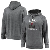 Men's Fanatics Gray Miami Heat Big & Tall Battle Charged Raglan Pullover Hoodie