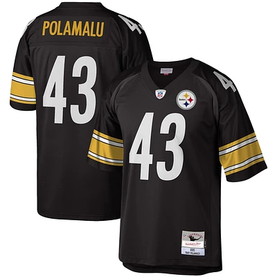 Men's Mitchell & Ness Troy Polamalu Black Pittsburgh Steelers Retired Player Replica - Jersey