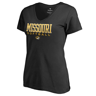 Women's Black Missouri Tigers Team Unity Softball T-Shirt