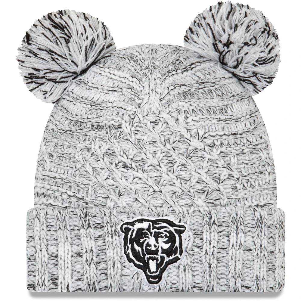 Women's New Era Gray Chicago Bears Duel Pom Cuffed Knit Hat
