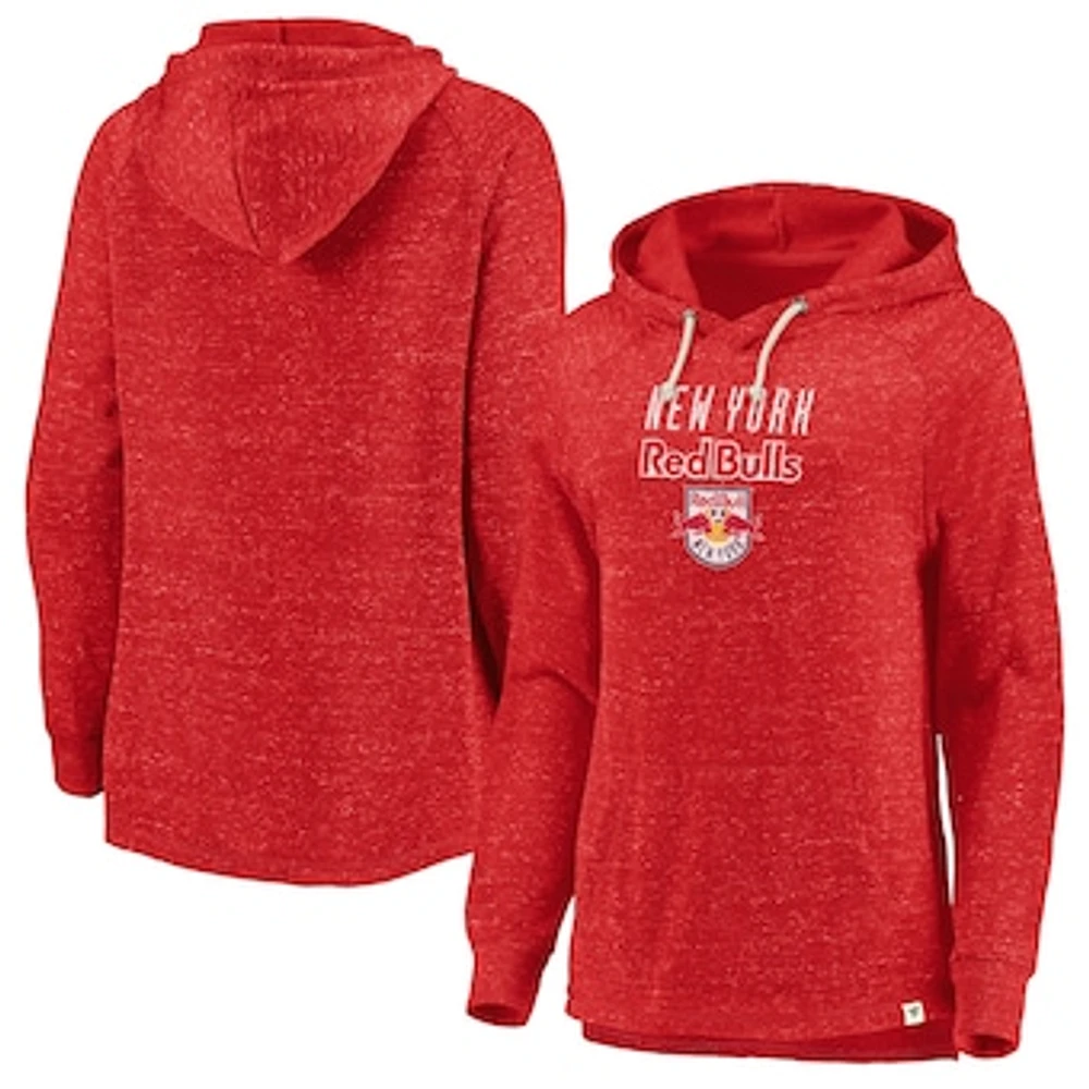 Women's Fanatics Red New York Bulls Faded Script Pullover Hoodie