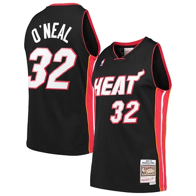 Men's Mitchell & Ness Shaquille O'Neal Black Miami Heat Hardwood Classics Swingman Jersey