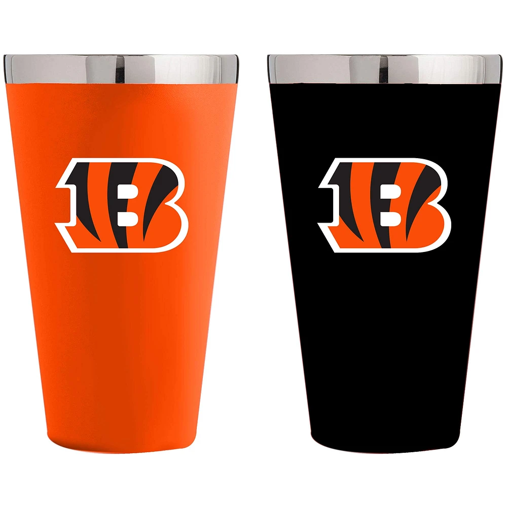 Cincinnati Bengals Team Color 2-Pack 16oz. Pint Glass Set