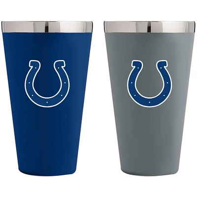 Indianapolis Colts Team Color 2-Pack 16oz. Pint Glass Set