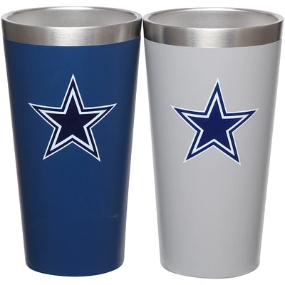 Dallas Cowboys Team Color 2-Pack 16oz. Pint Glass Set