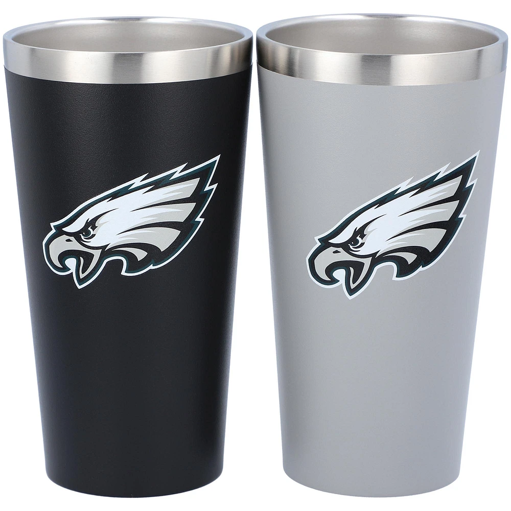 Philadelphia Eagles Team Color 2-Pack 16oz. Pint Glass Set