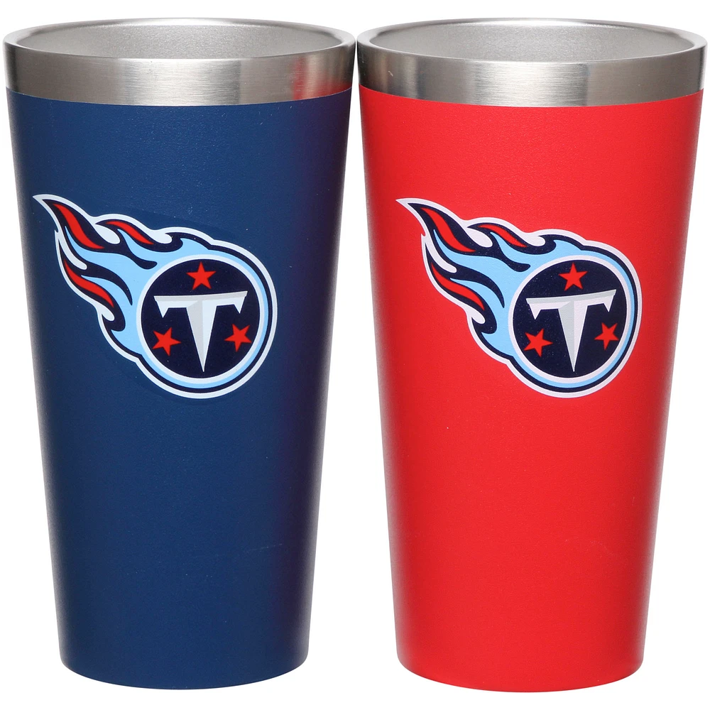 Tennessee Titans Team Color 2-Pack 16oz. Pint Glass Set