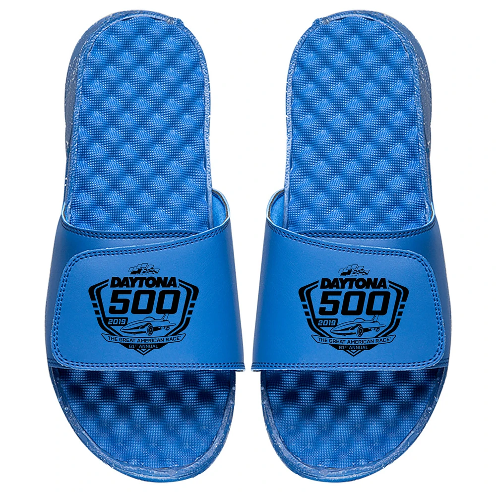 Men's ISlide Royal NASCAR 2019 Daytona 500 Black Logo Slide Sandals