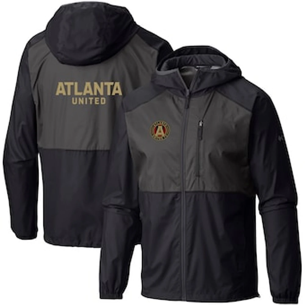 Men's Columbia Black Atlanta United FC Team Logo Flash Forward Full-Zip Windbreaker Jacket