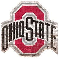 Ohio State Buckeyes Distressed Logo Cutout Sign