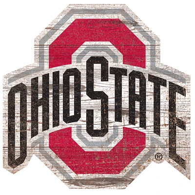 Ohio State Buckeyes Distressed Logo Cutout Sign