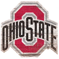Ohio State Buckeyes Distressed Logo Cutout Sign