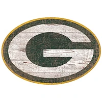 Green Bay Packers Distressed Logo Cutout Sign