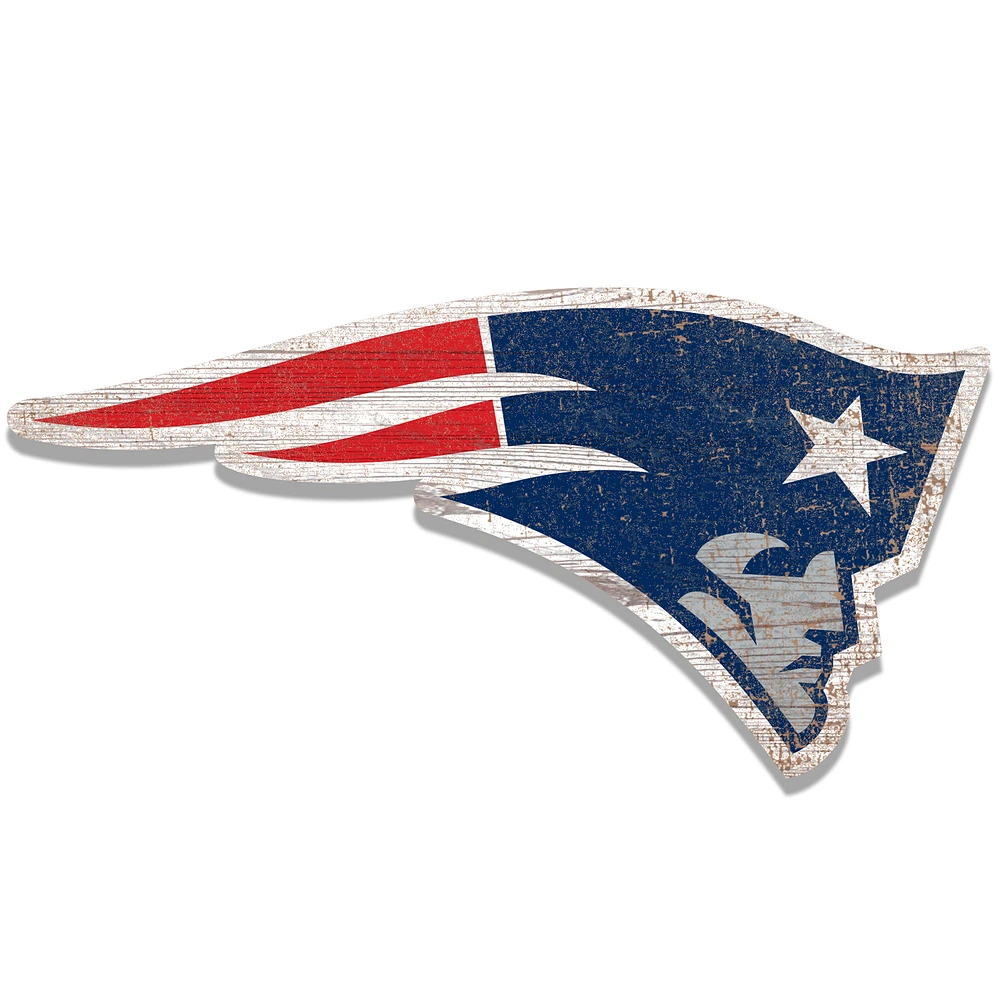 New England Patriots Distressed Logo Cutout Sign