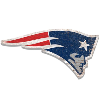 New England Patriots Distressed Logo Cutout Sign