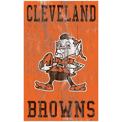 Cleveland Browns Brownie The Elf 11'' x 19'' Heritage Distressed Logo Sign