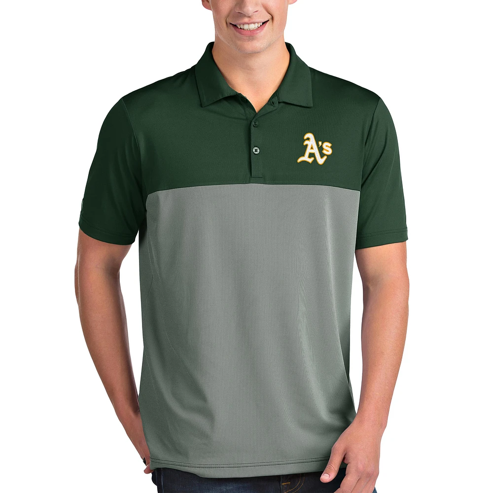 Men's Antigua Green/White Athletics Venture Polo