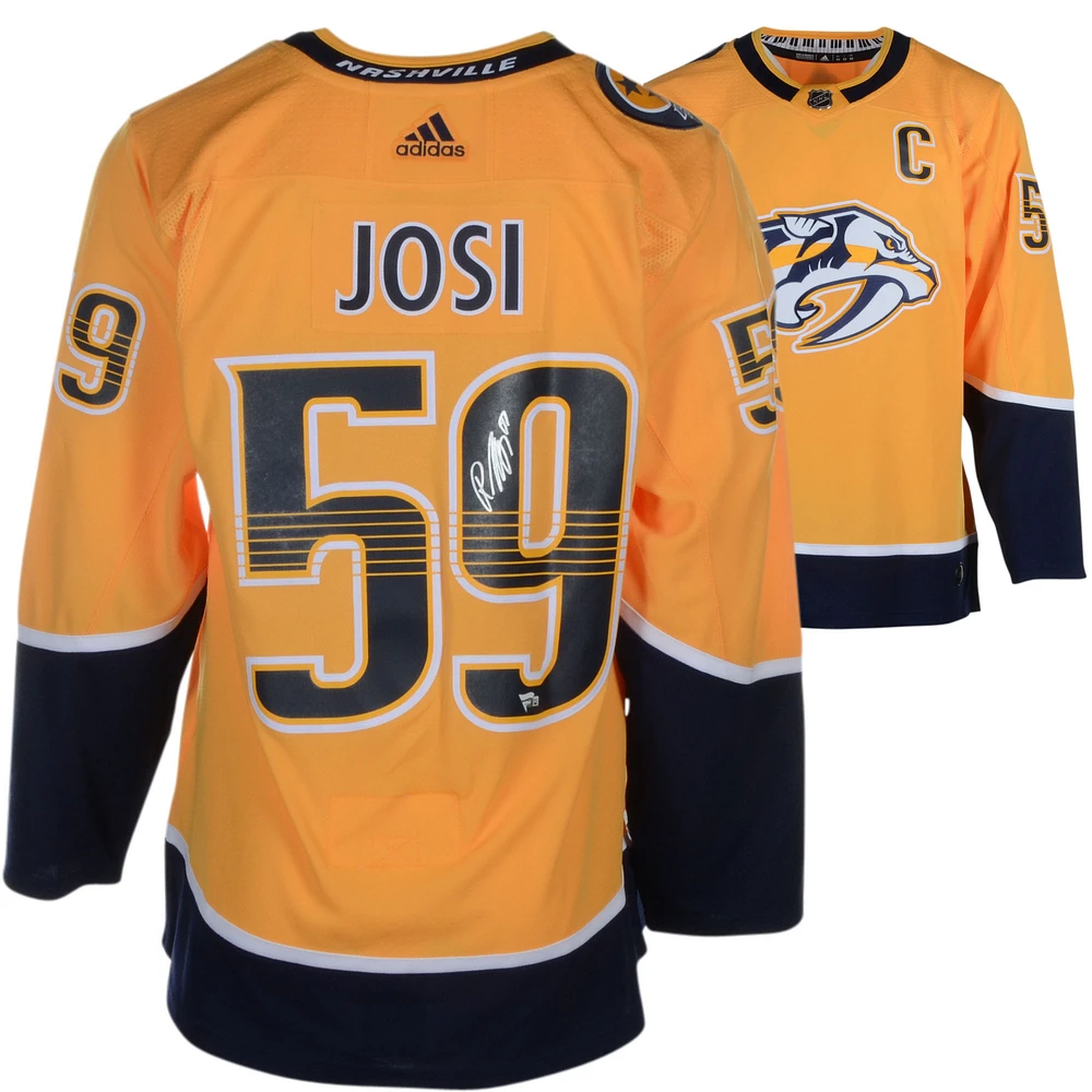 Roman Josi Nashville Predators Autographed Gold Adidas Authentic Jersey