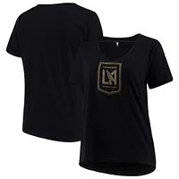 Women's 5th & Ocean by New Era Black LAFC Plus Size Athletic Baby V-Neck T-Shirt