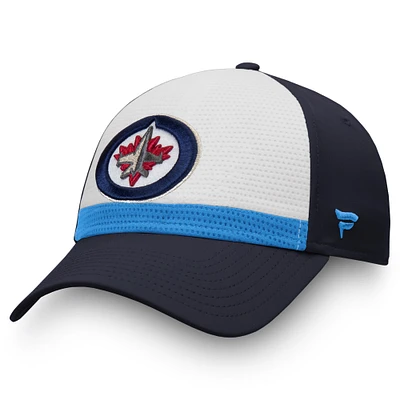 Men's Fanatics White/Navy Winnipeg Jets Breakaway Current Jersey Flex Hat