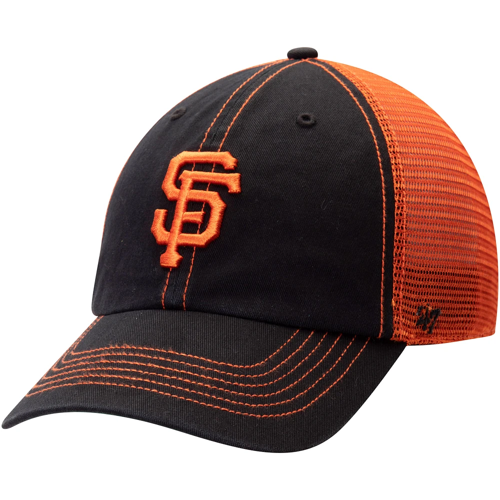 Men's '47 Black San Francisco Giants Trawler Clean Up Trucker Hat