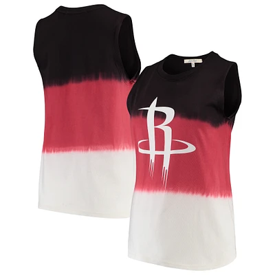 Women's Junk Food Black Houston Rockets Muscle Dip Dye Tank Top