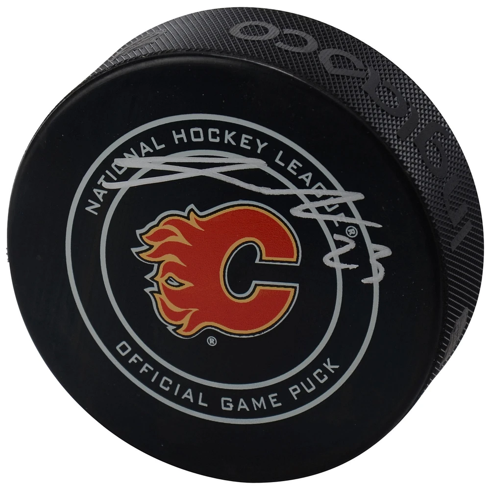 Sean Monahan Calgary Flames Autographed Official Game Puck