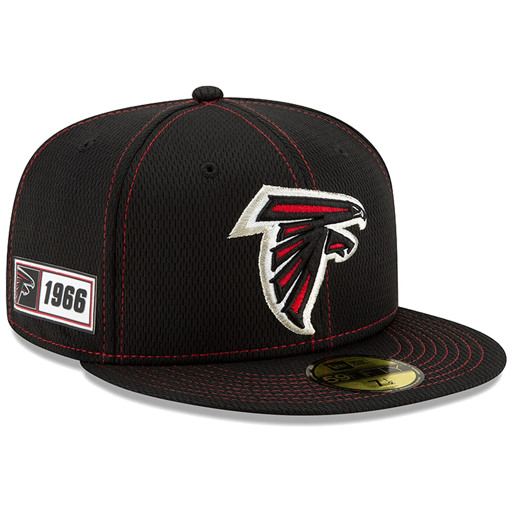 Men's New Era Black Atlanta Falcons 2019 NFL Sideline Road Official 59FIFTY Fitted Hat