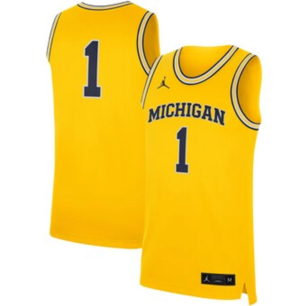 Men's Jordan Brand Maize Michigan Wolverines Replica Jersey