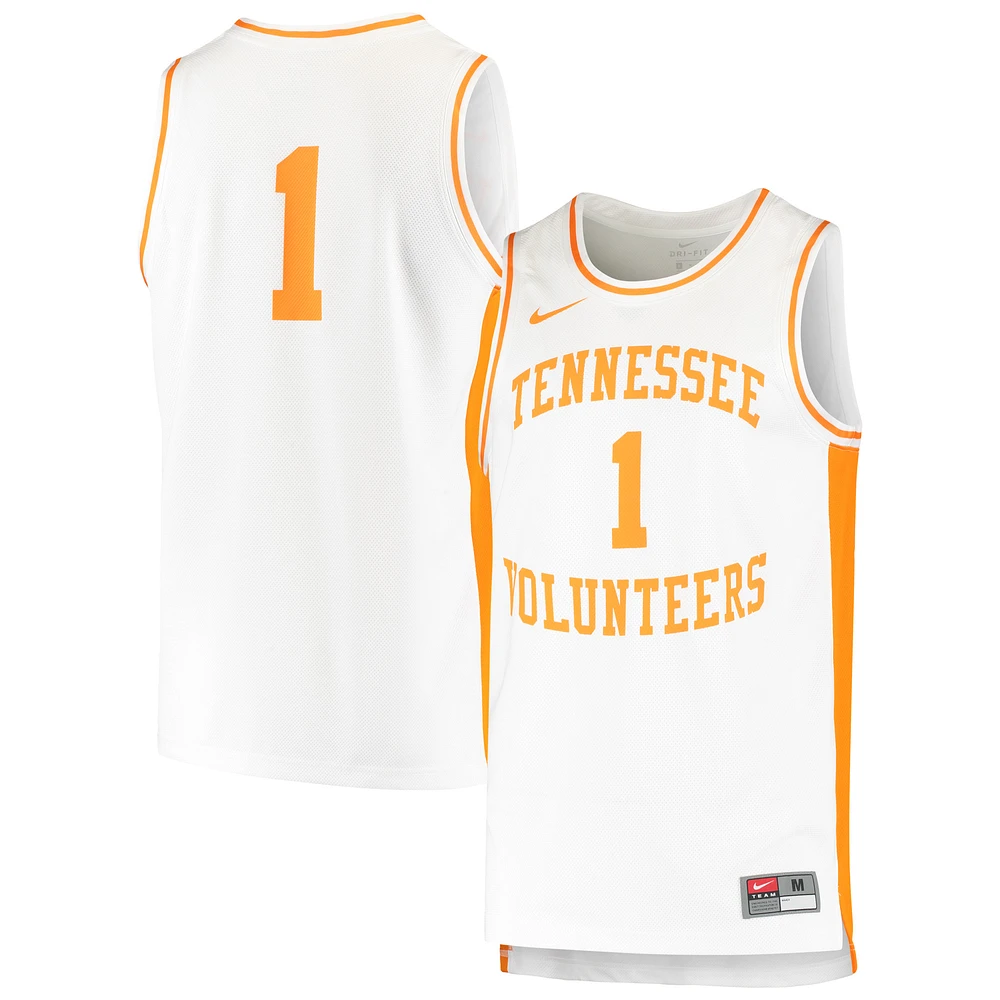 Men's Nike White Tennessee Volunteers Retro Replica Basketball Jersey