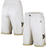 Men's Jordan Brand White Michigan Wolverines Replica Team Basketball Shorts