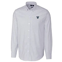Men's Cutter & Buck Light Blue Villanova Wildcats Big Tall Stretch Oxford Stripe Long Sleeve Button Down Shirt