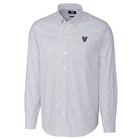 Men's Cutter & Buck Light Blue Villanova Wildcats Big Tall Stretch Oxford Stripe Long Sleeve Button Down Shirt