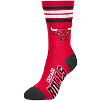 Women's For Bare Feet Chicago Bulls 4-Stripe Deuce Crew Socks