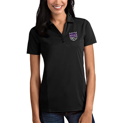 Women's Antigua Black Sacramento Kings Tribute Polo