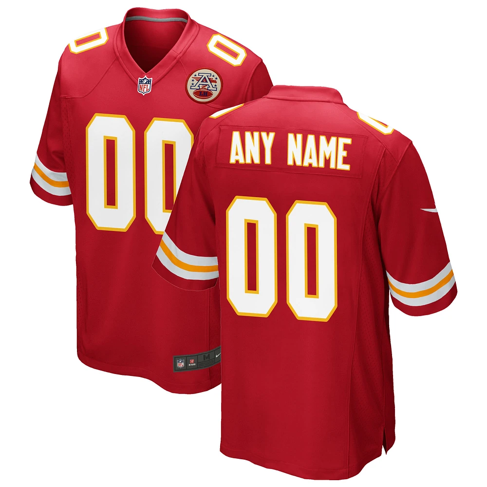 Men's Nike Red Kansas City Chiefs Custom - Game Jersey