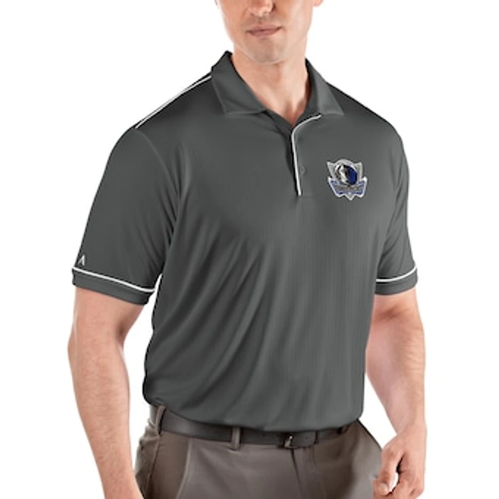 Men's Antigua Gray/White Dallas Mavericks Salute Polo