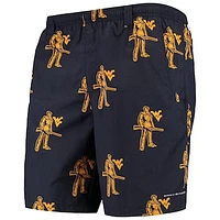 Men's Columbia Navy West Virginia Mountaineers PFG Backcast II 8" Omni-Shade Team Hybrid Shorts