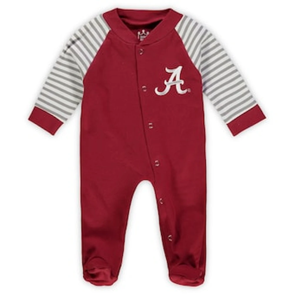 Newborn & Infant Crimson Alabama Crimson Tide Little Snap Raglan Sleeper