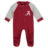 Newborn & Infant Crimson Alabama Crimson Tide Little Snap Raglan Sleeper