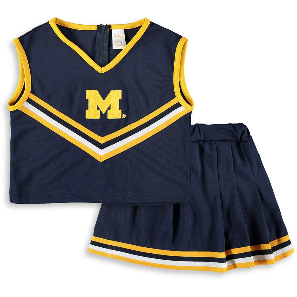 Girls Youth Navy Michigan Wolverines Two-Piece Cheer Set