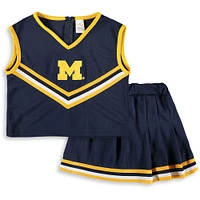 Girls Youth Navy Michigan Wolverines Two-Piece Cheer Set