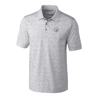 Men's Cutter & Buck Heather Gray Pittsburgh Steelers Big Tall Space Dye Advantage Polo