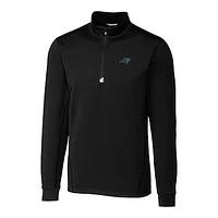 Men's Cutter & Buck Black Carolina Panthers Big Tall Traverse Half-Zip Pullover Jacket