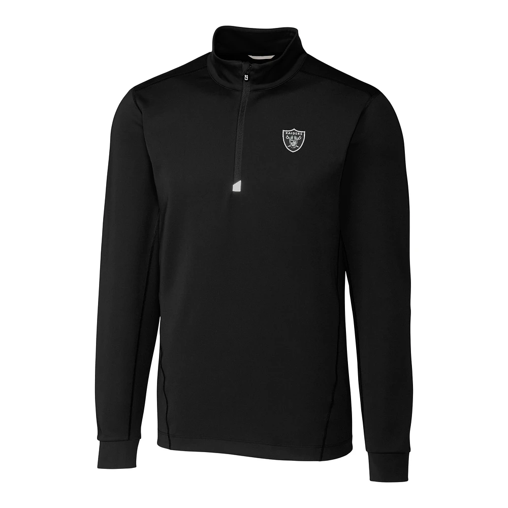 Men's Cutter & Buck Black Las Vegas Raiders Big Tall Traverse Half-Zip Pullover Jacket